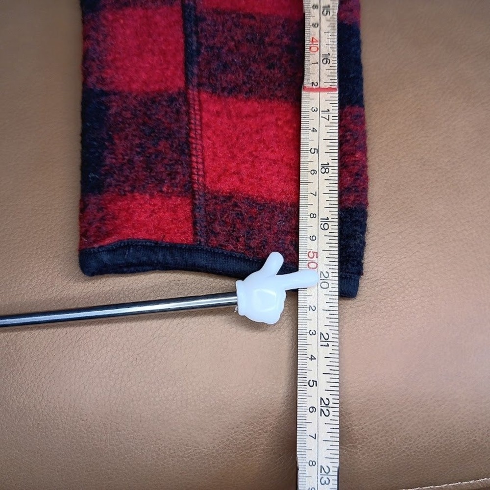 ROOTS Mens Red Black Buffalo Plaid Wool Blend Full Zip Jacket Chore coat Size S - Picture 7 of 8